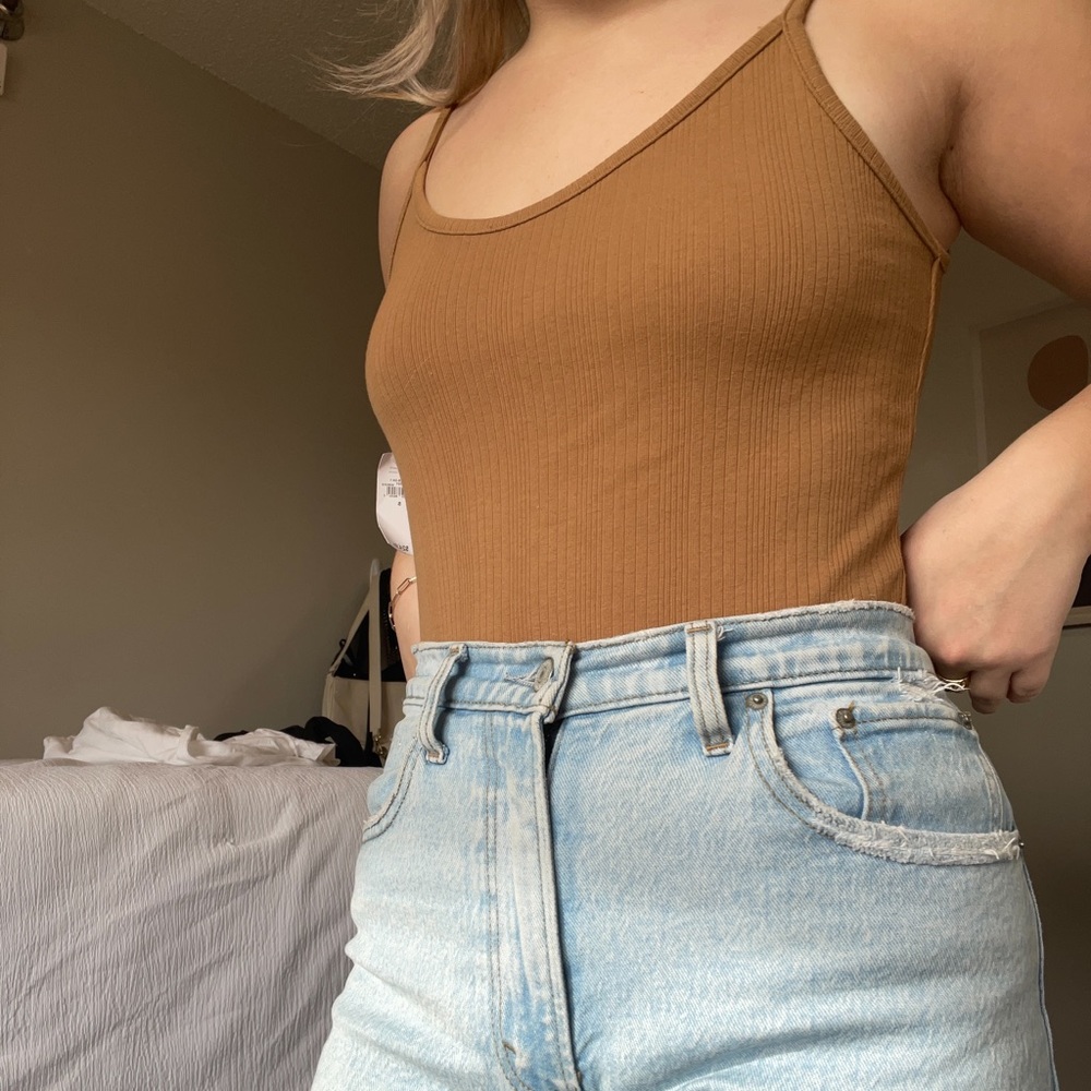 gap NWT tan spaghetti strap bodysuit
